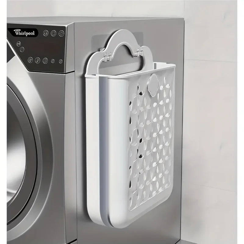Laundry Basket Foldable PP Plastic Storage Hamper with Handles - Grey