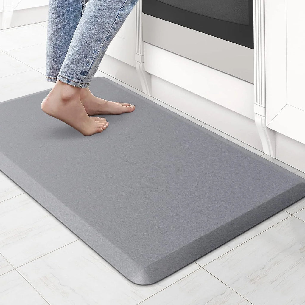 Kitchen Floor Mat Cushioned Waterproof Non Slip Standing Comfort Rug - Gray