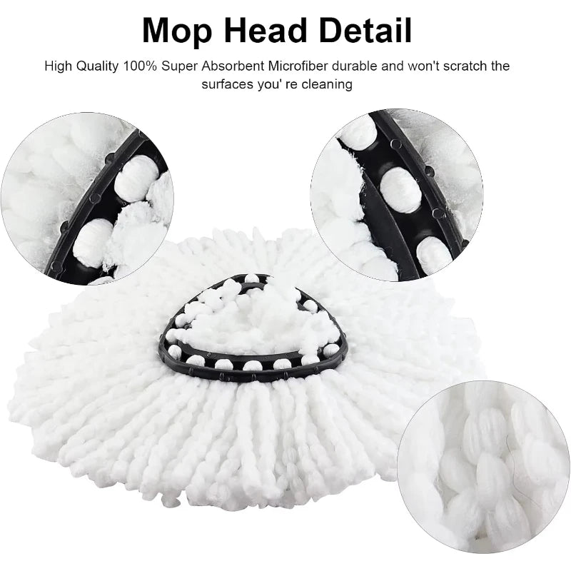 Triangle Mop Set 3 Pad Washable Microfibre Floor Cleaning System with Extendable Steel Handle
