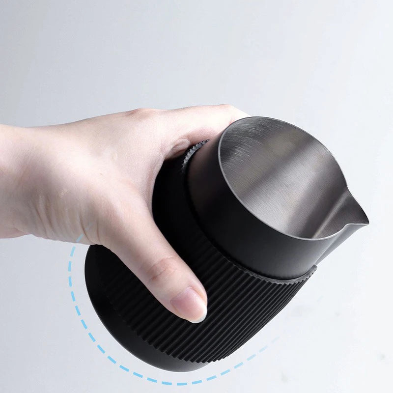 Milk Frothing Pitcher 480mL Stainless Steel Latte Art Cup with Spout and Heat Insulated Body - White