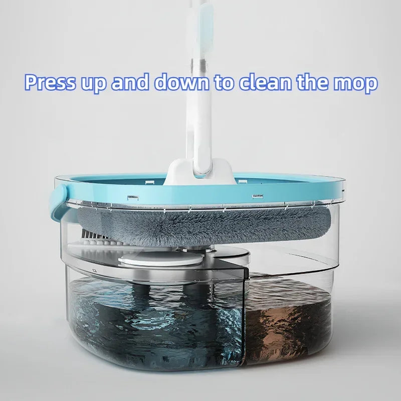Mop and Bucket Set 31cm Hands Free Spin Dry Microfibre Floor Cleaning System