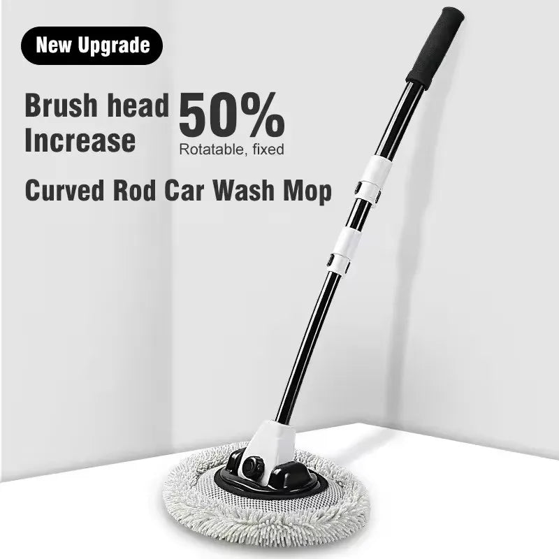 Car Wash Mop Brush with Retractable Bendable Handle 59–110cm Soft Chenille Cleaning Head - 1 Pc Brush