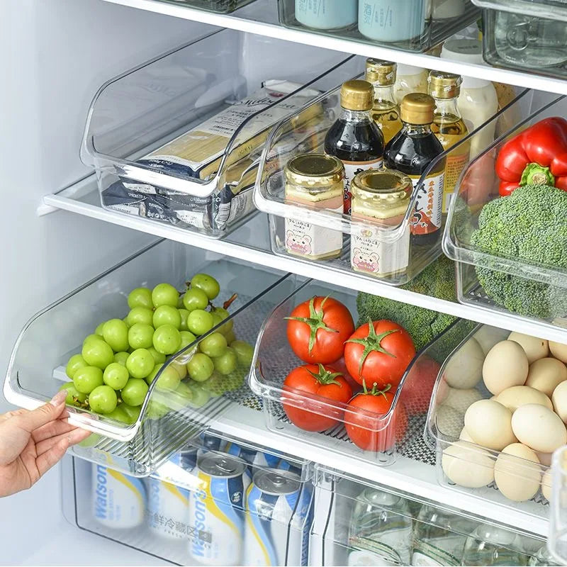 Fridge Organiser Bin 31 cm PET Food Storage Container with Handles - Green