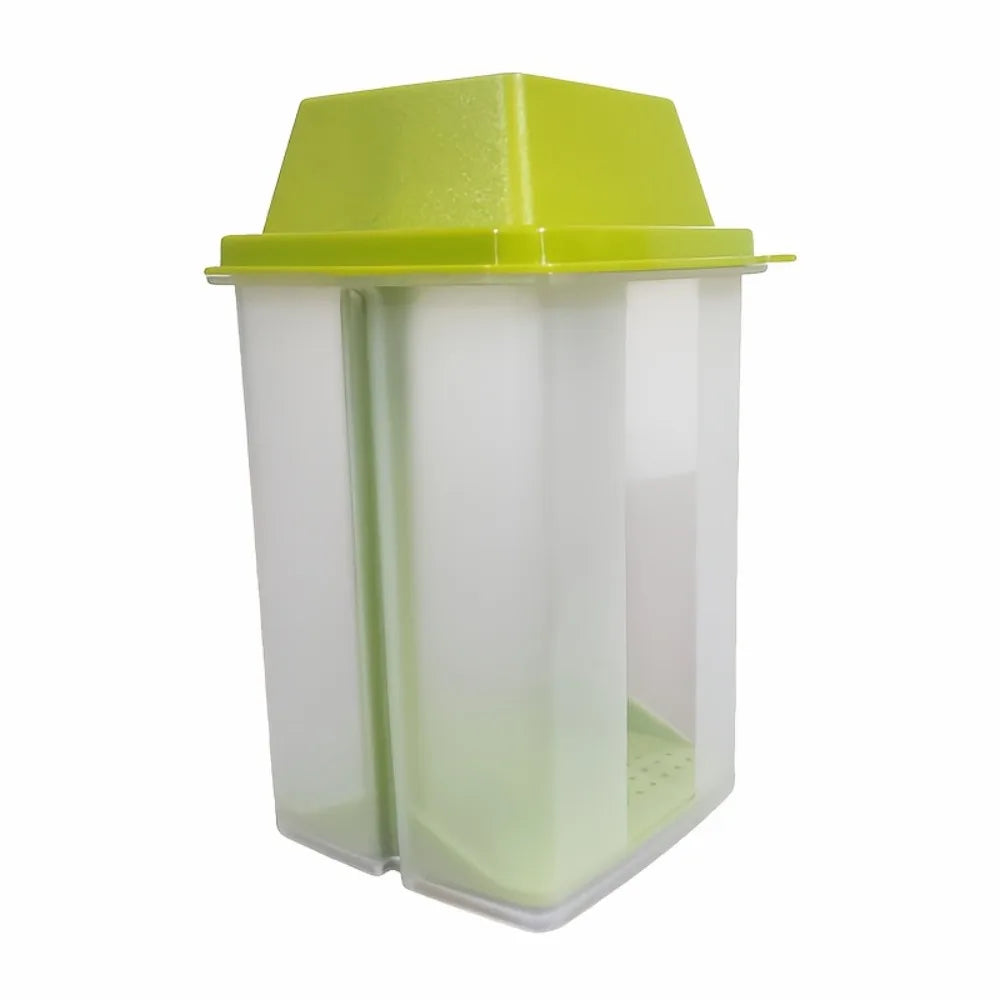 Pickle Container with Lift-Up Strainer and Lid Reusable Olive Fridge Jar - Green