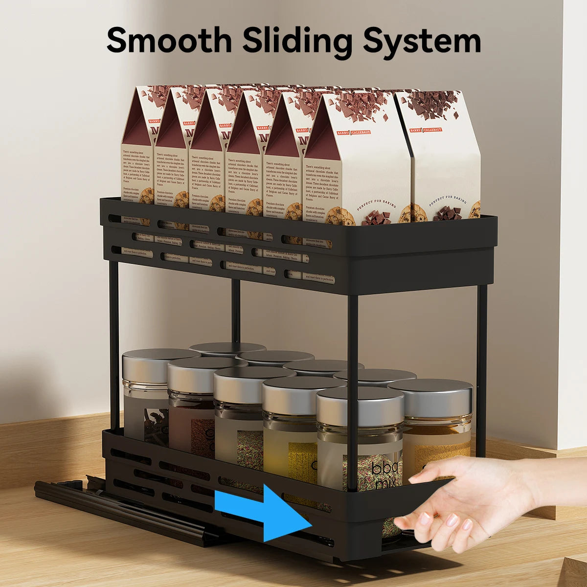 Bathroom Storage Box Wall Mounted Dustproof Cosmetic Organiser Adhesive Holder Reusable Rack - Black