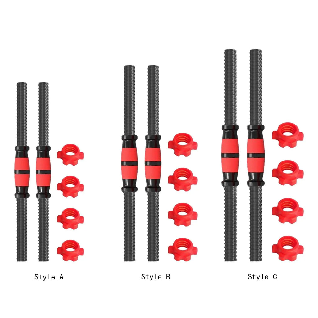 Dumbbell Bars Set 2 Pack Adjustable Steel Handles with Spinlock Nuts for Strength Training - 35cm