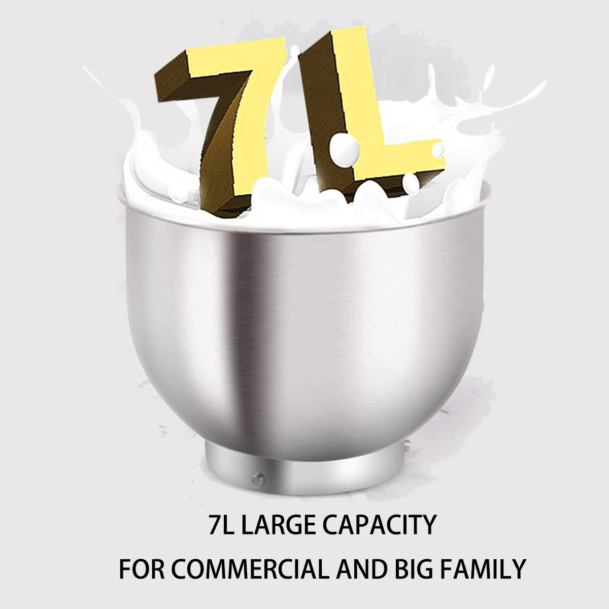 Stand Mixer 7L 1500W Electric Kitchen Mixer with Stainless Steel Bowl 6 Speed Planetary