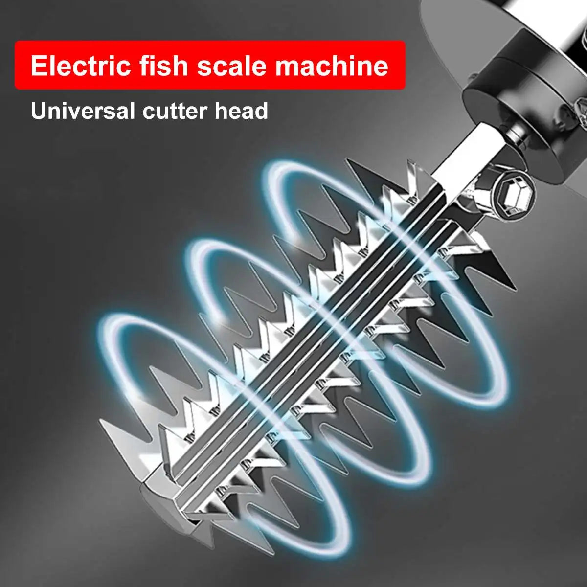 120W Rechargeable Electric Fish Scaler 8800mAh Portable Seafood Cleaner - Gray