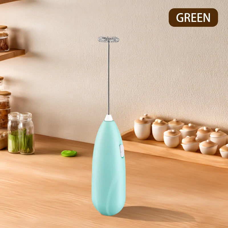 Electric Milk Frother 8000RPM USB Rechargeable Coffee Foam Maker – Green