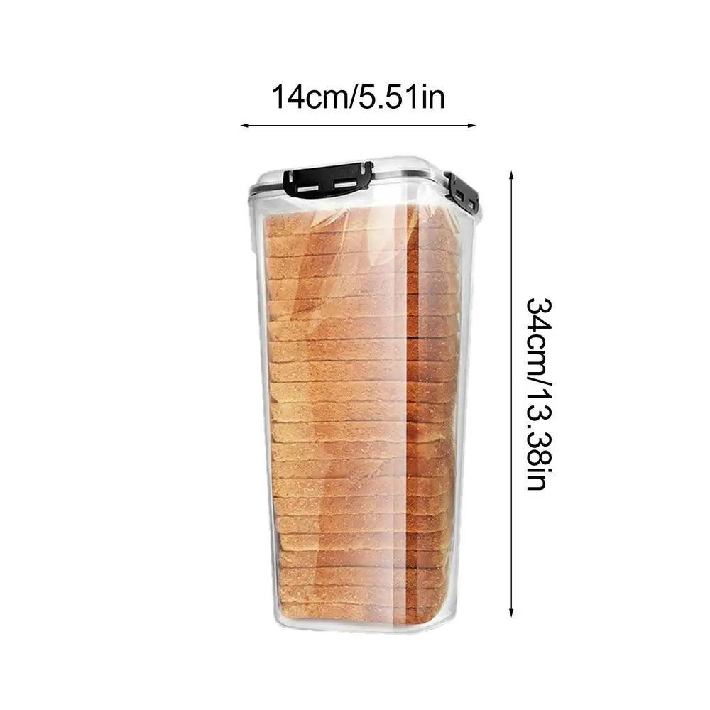 Transparent Bread Storage Container with Lid & Internal Tray – Black