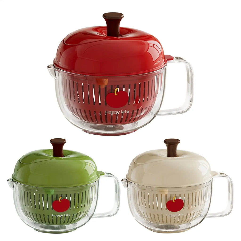 Fruit And Vegetable Washer 21cm Double Layer Hand Crank Salad Spinner - White