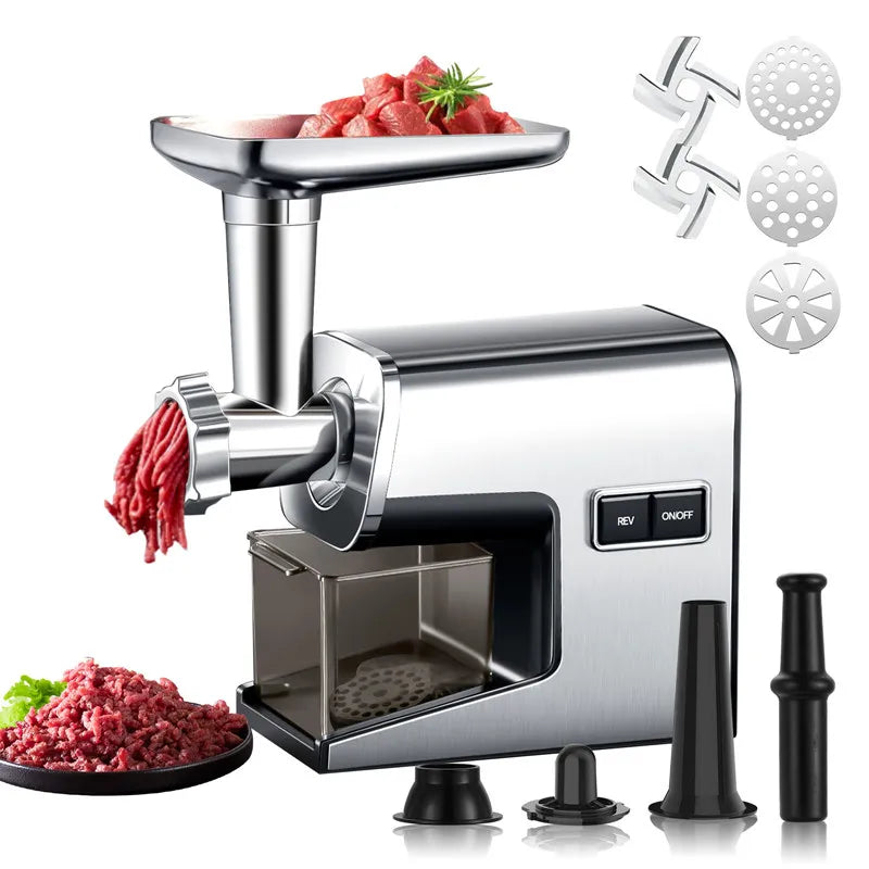 Electric Meat Grinder Stainless Steel Sausage Maker Food Processor - Light Grey