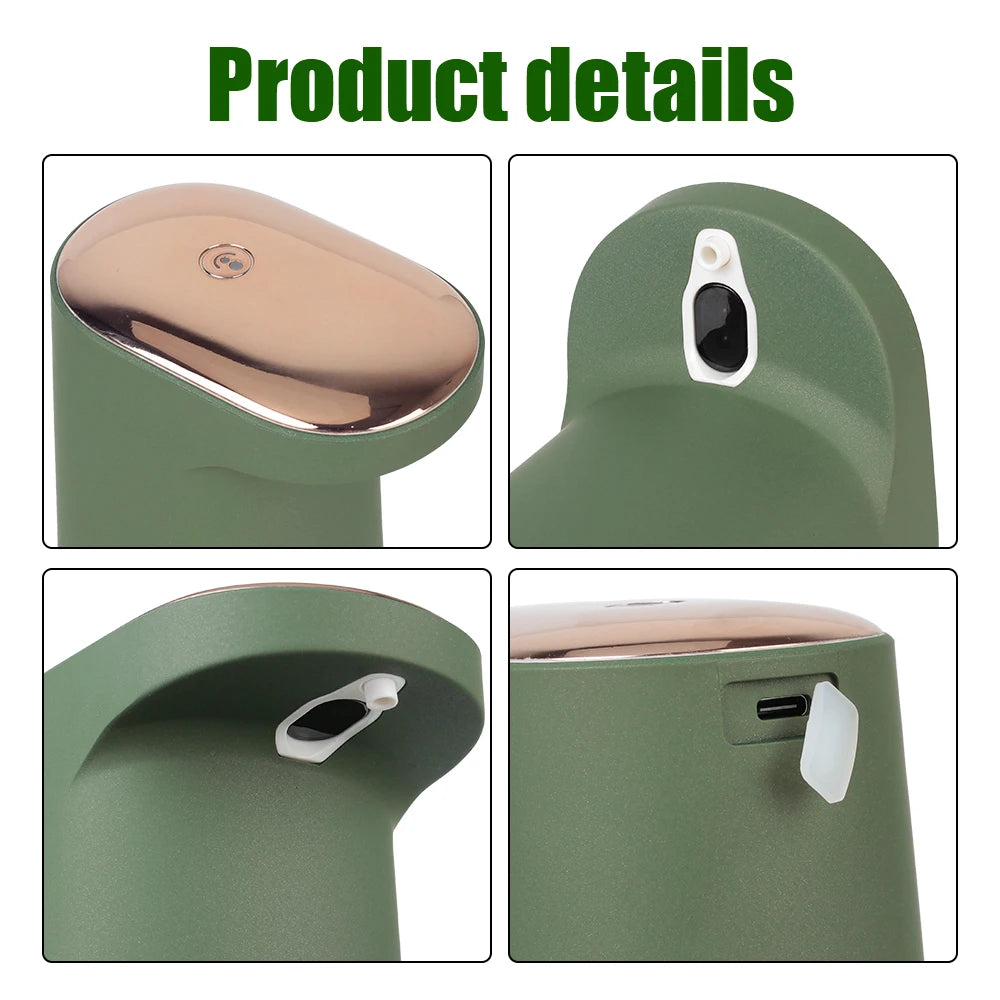 450ml Automatic Foaming Soap Dispenser USB Rechargeable Touchless Sensor Hand Soap Dispenser – Pink