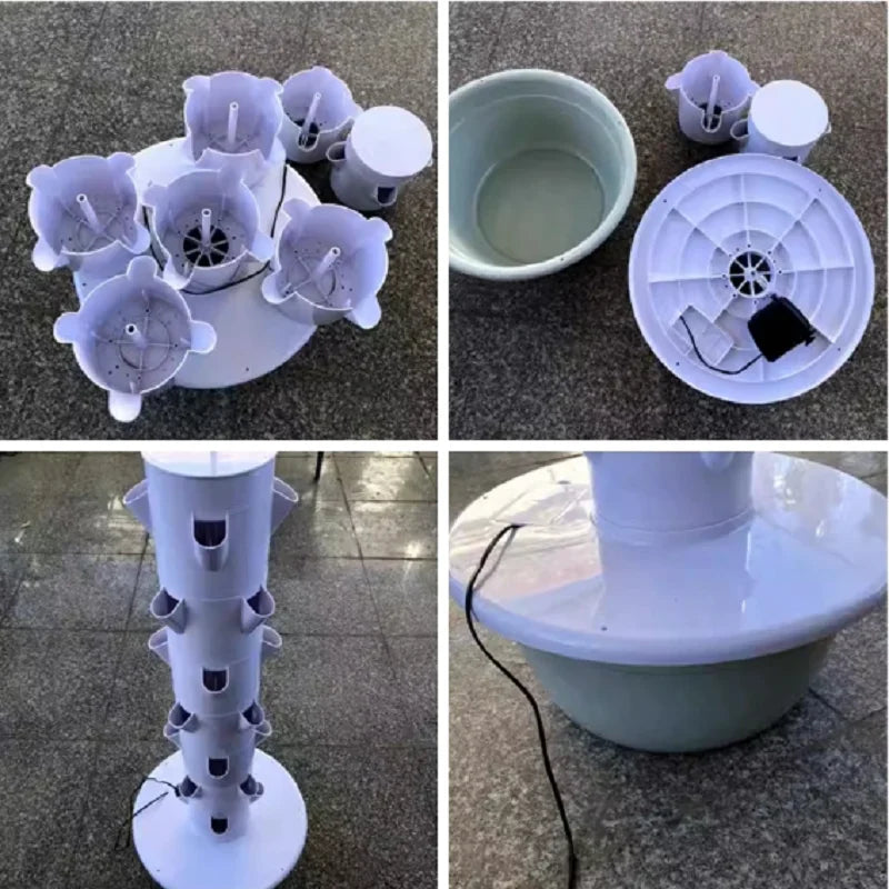 Hydroponic Tower 5 Layer Vertical Planting System with LED Grow Light