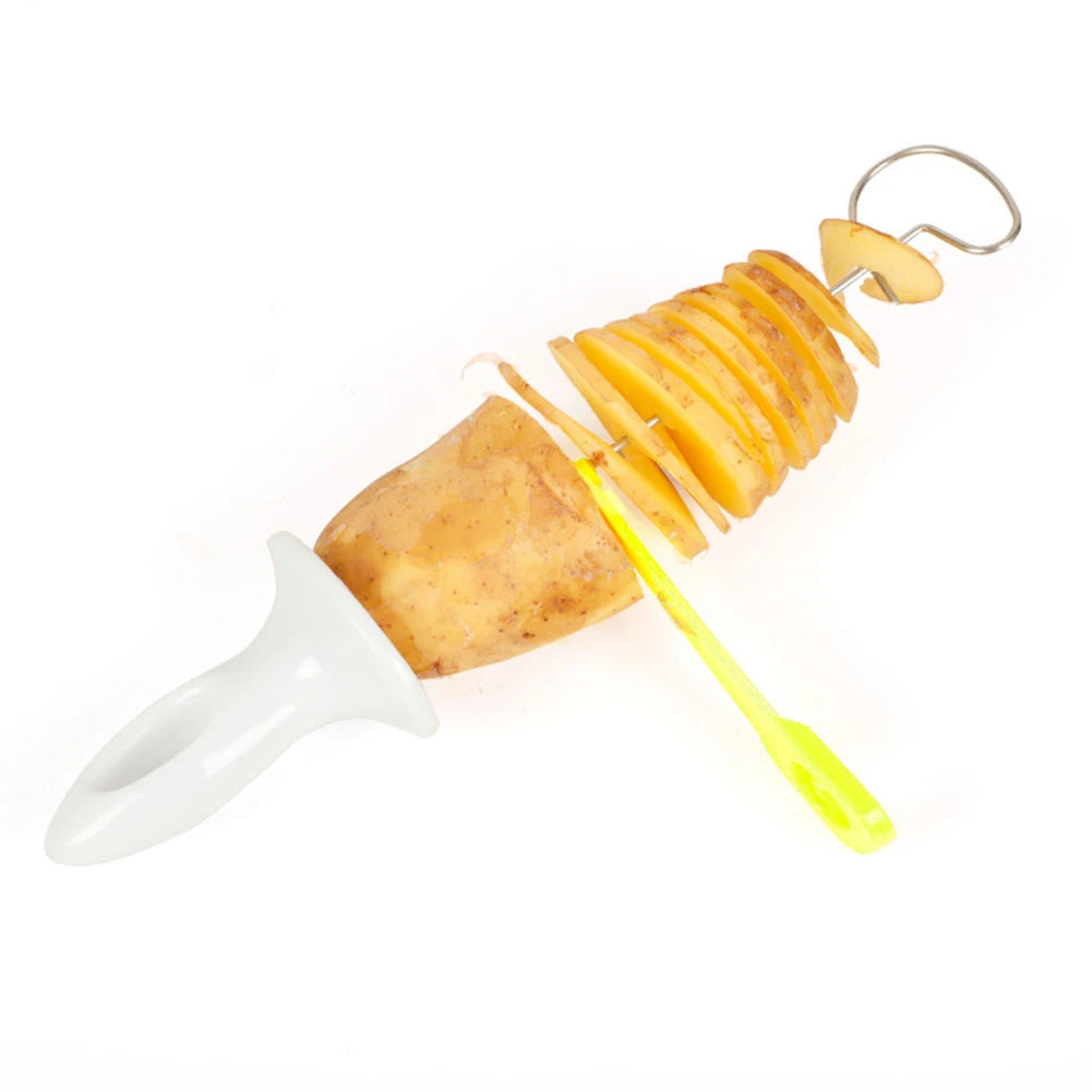 Tornado Potato Slicer Manual Spiral Cutter Stainless Steel Blade with 4 Skewers
