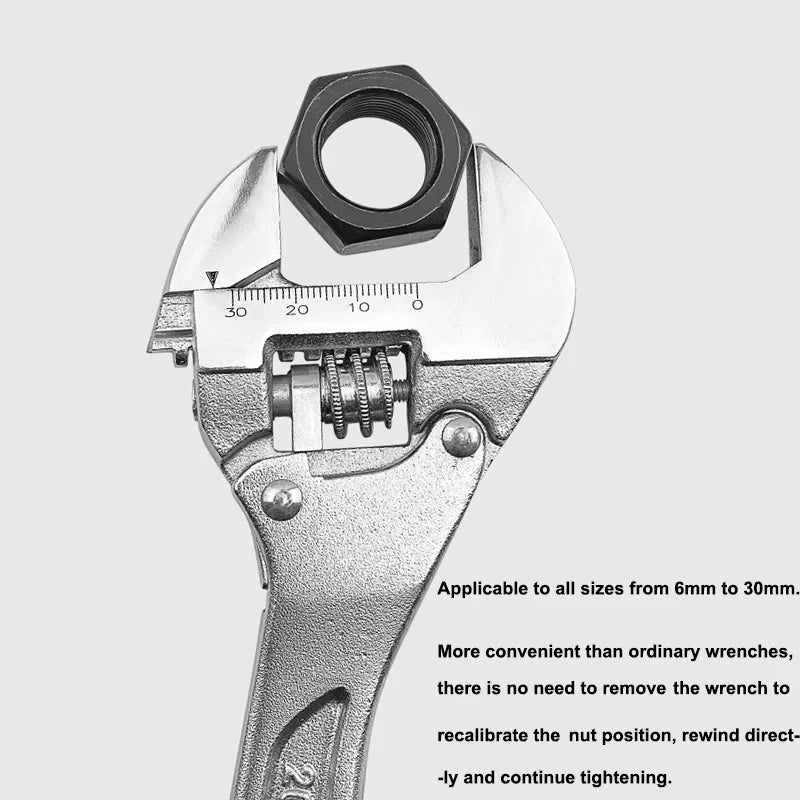 Adjustable Wrench Portable Heavy Duty Ratchet Spanner 8 Inch Repair Tool