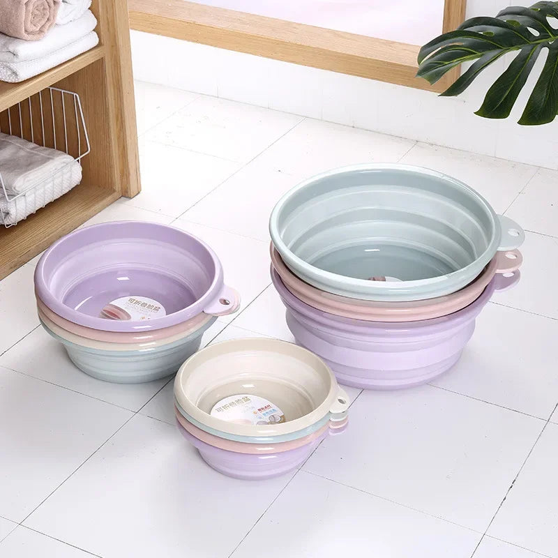 Collapsible Folding Basin Portable Wash Bucket Wash Tub for Camping Kitchen and Travel – Pink
