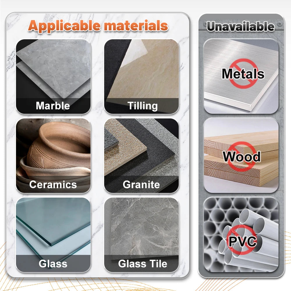 M14 Diamond Dry Core Drill Bit Set for Tiles, Granite, Marble and Masonry Holes - 12 Pcs