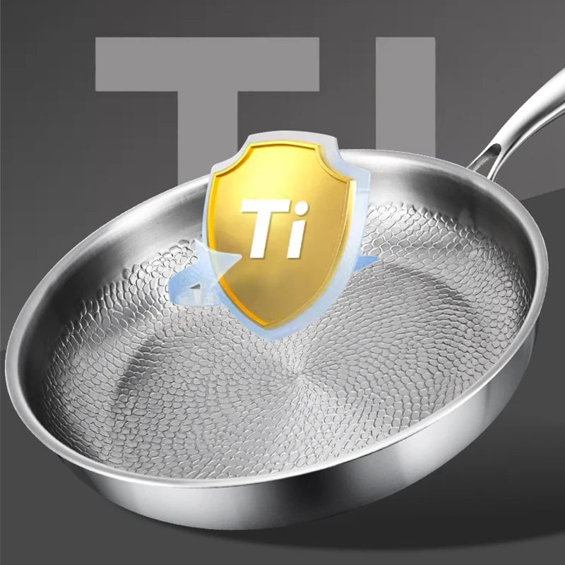 Titanium Frying Pan 30cm Uncoated Induction Compatible Kitchen Cookware