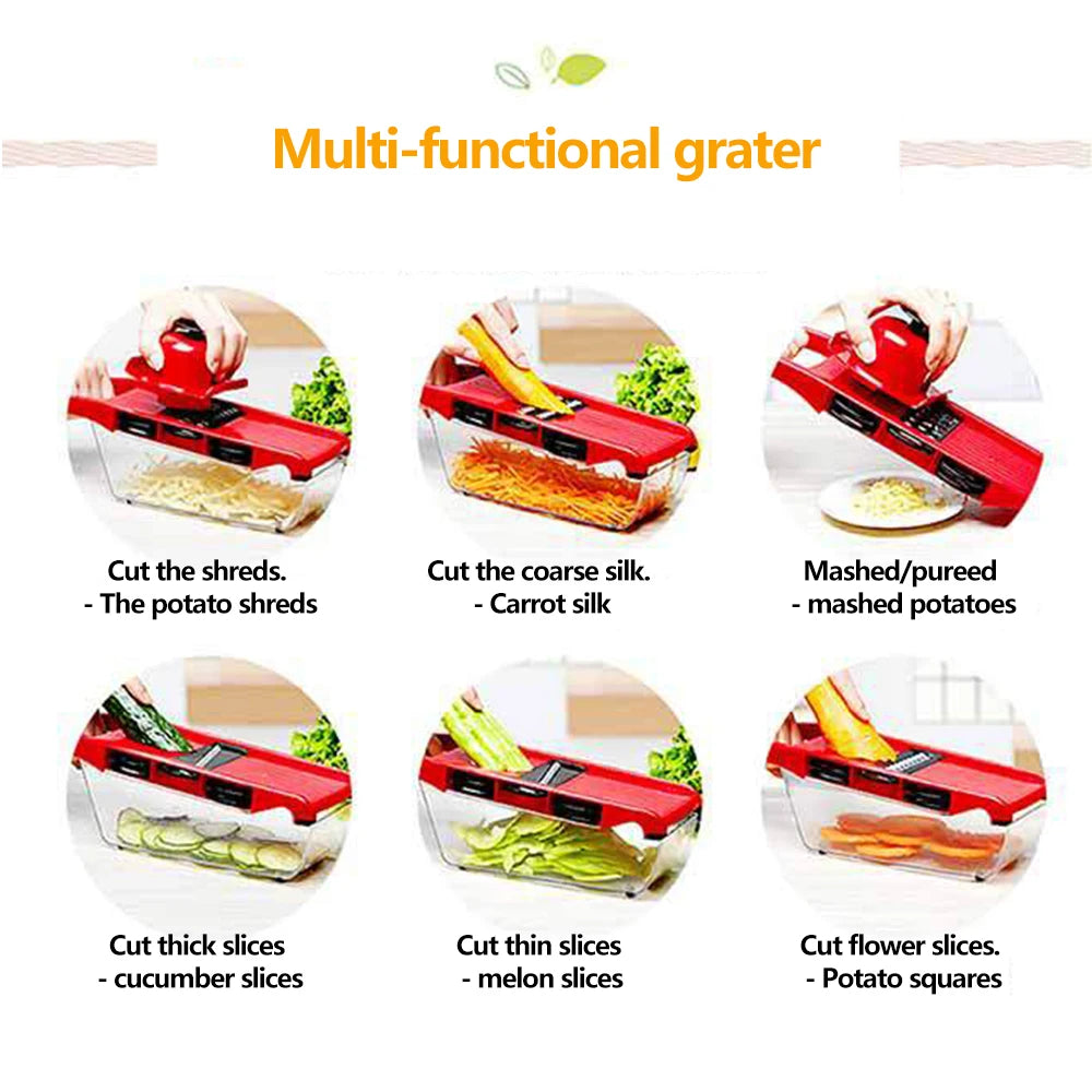 Multifunctional Vegetable Cutter Slicer Grater Potato Peeler Cheese Shredder – Blue