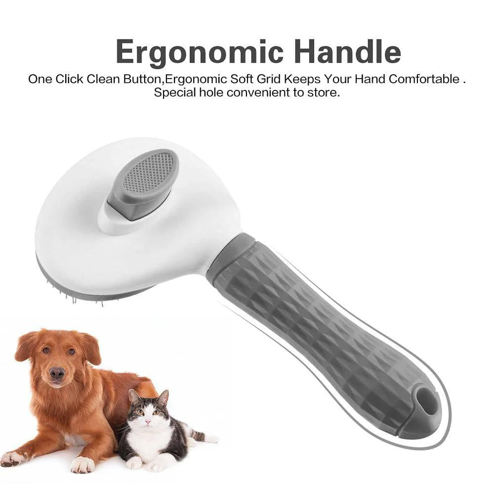 Pet Grooming Brush Self Cleaning Slicker Tool for Cats and Dogs - Pink