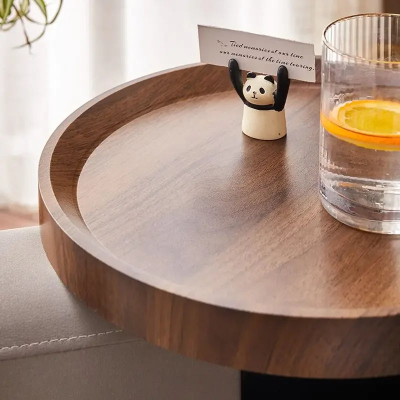 Sofa Armrest Tray Round Foldable Bamboo Clip On Couch Table – Log
