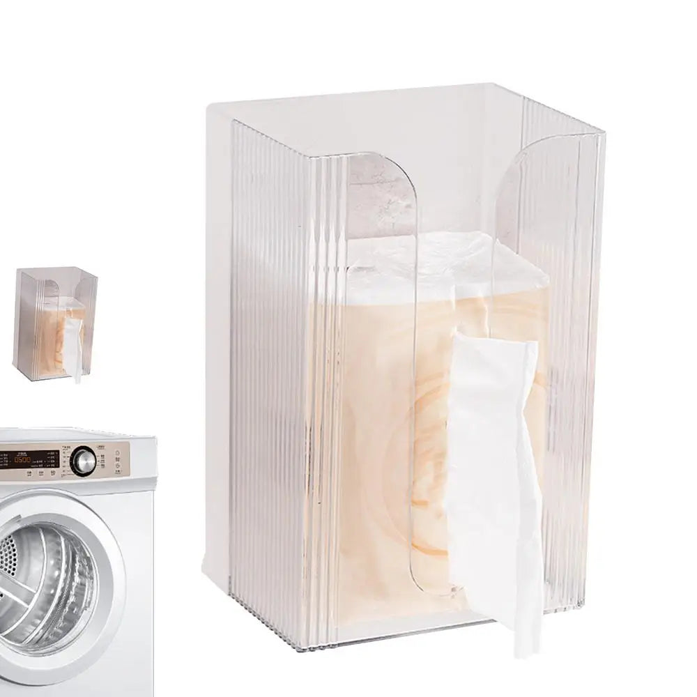 Wall Mounted Tissue Box Holder Drill Free Facial Tissue Dispenser Bathroom Kitchen Wipes Organizer – White