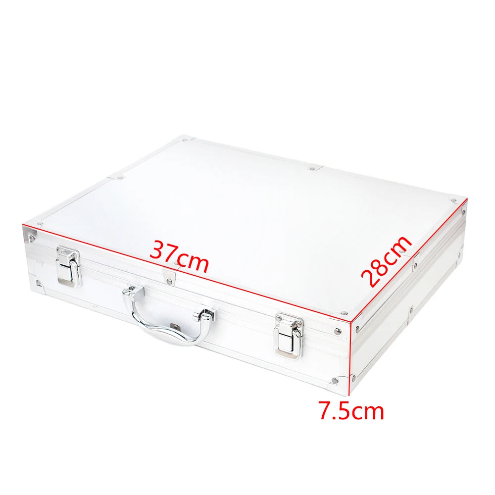 Portable Aluminum Tool Storage Case Hard Equipment Organizer Suitcase - White
