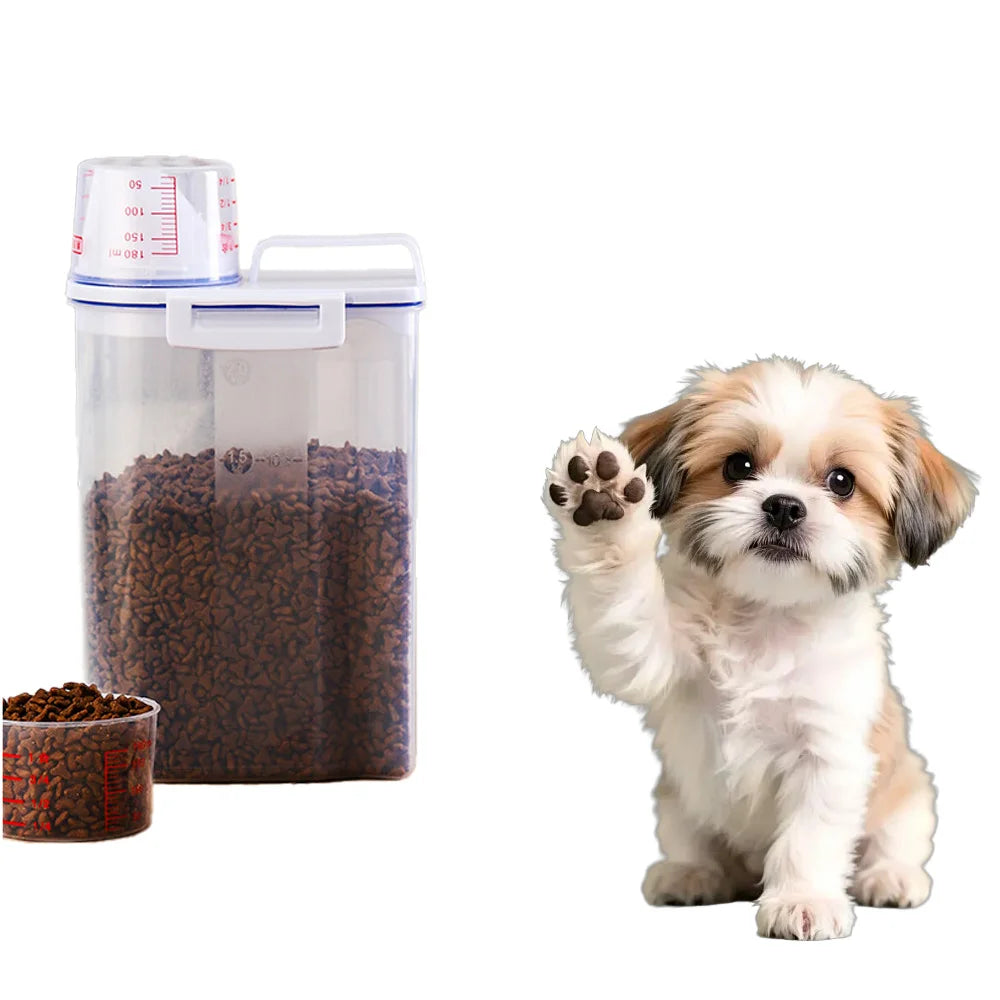 Pet Food Storage Container 2kg Sealed Dry Food Bin Moisture Resistant - Blue