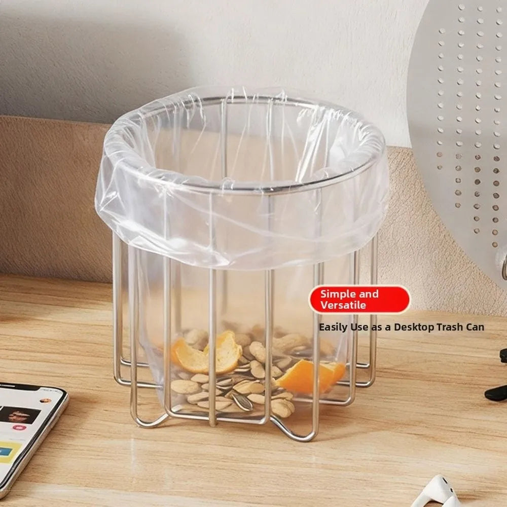 304 Stainless Steel Trash Bag Holder Kitchen Sink Garbage Bag Rack Countertop Waste Organizer Square
