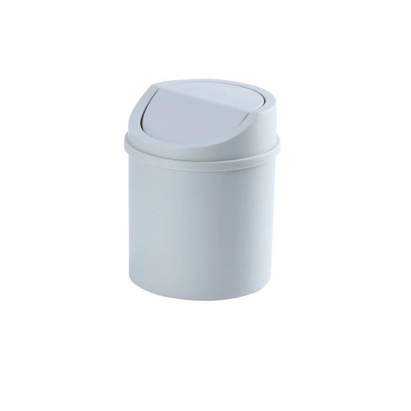 Trash Can 13cm Mini Desktop Bin with Cover - Gray