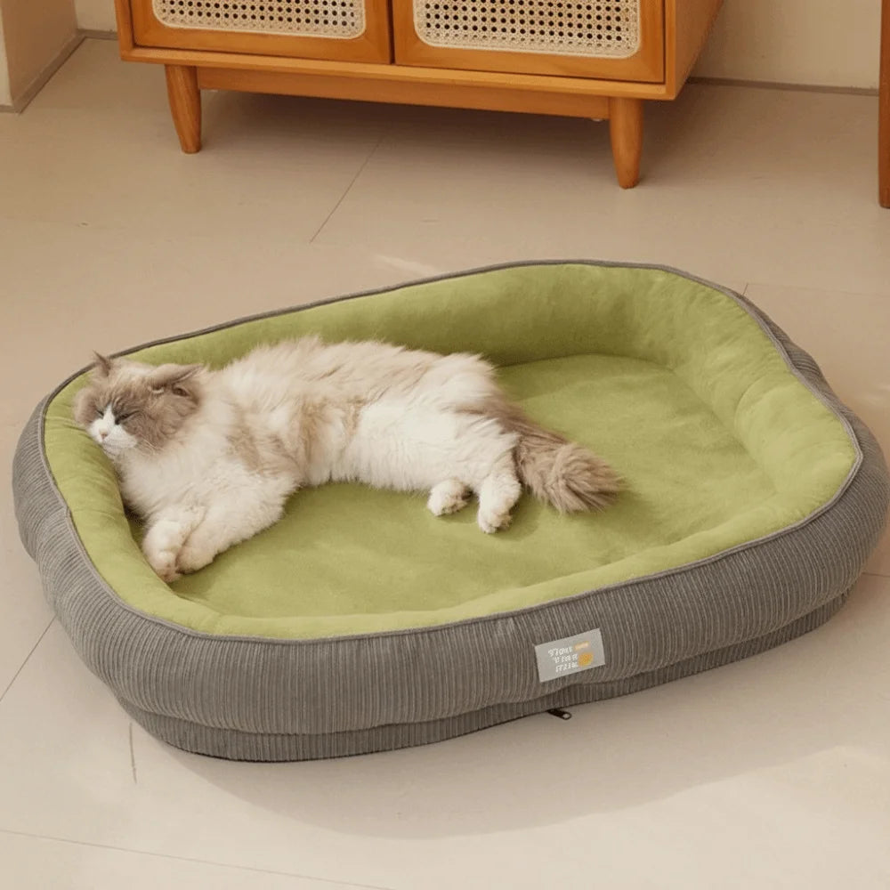 Pet Cushion Raised Thickened Pet Bed Removable Washable Warm Sleeping Pad for Dogs and Cats – Khaki