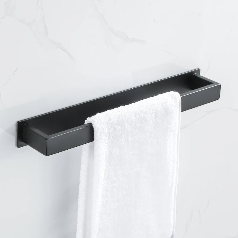 Bathroom Towel Rack 40cm Self Adhesive Stainless Steel Wall Mounted Bath Towel Holder No Drill