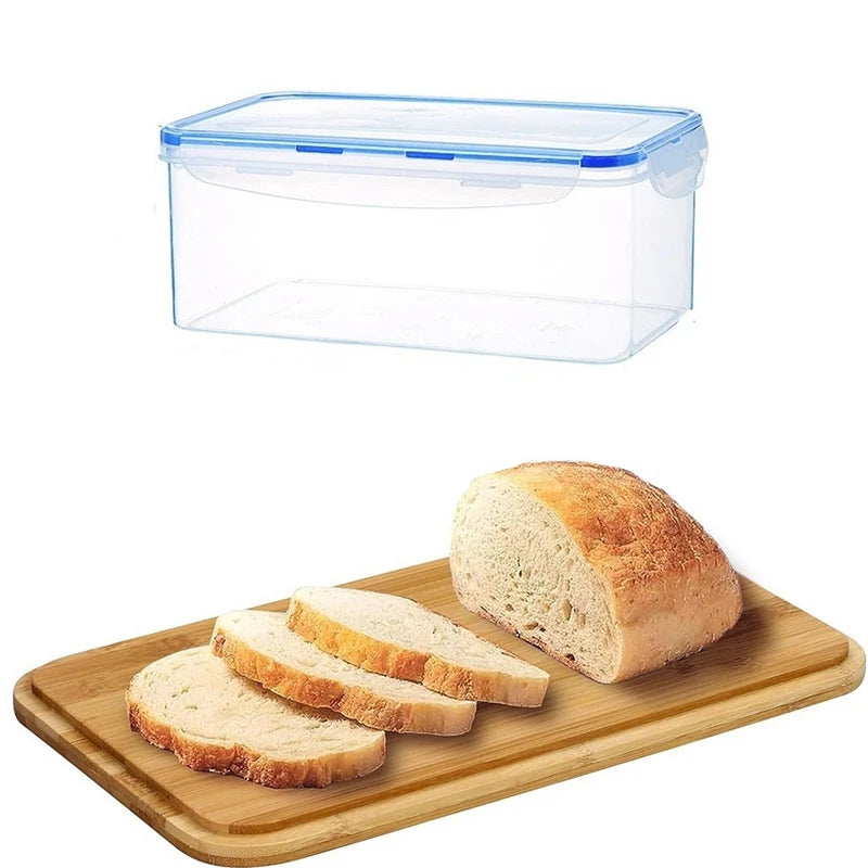 XL Plastic Bread Loaf Storage Container Airtight Bread Box with Lid