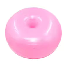 Donut Yoga Ball PVC Inflatable Balance Trainer 50cm with Pump for Core Stability Training - Pink