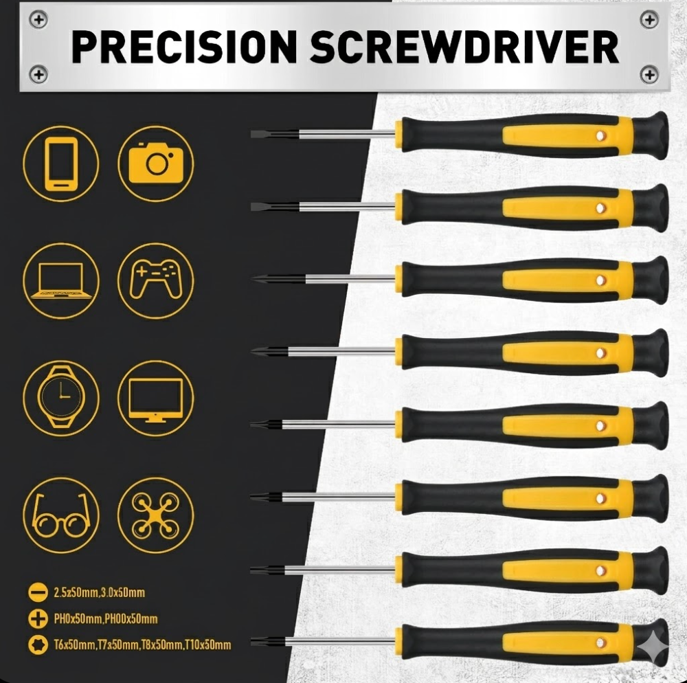 Heavy Duty 140 Piece Magnetic Screwdriver Set with SAE and Metric Hex Keys Precision Tips and Organizer Rack