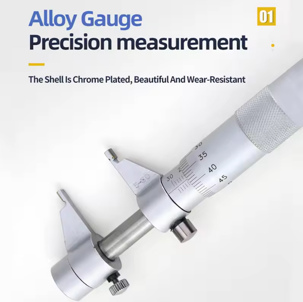 Internal Micrometer Heavy Duty Stainless Steel Precision Measuring Tool 75-100mm Range 0.01mm Accuracy