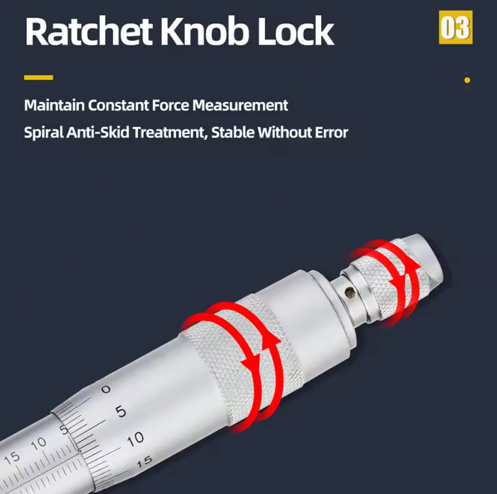 Internal Micrometer Heavy Duty Stainless Steel Precision Measuring Tool 75-100mm Range 0.01mm Accuracy