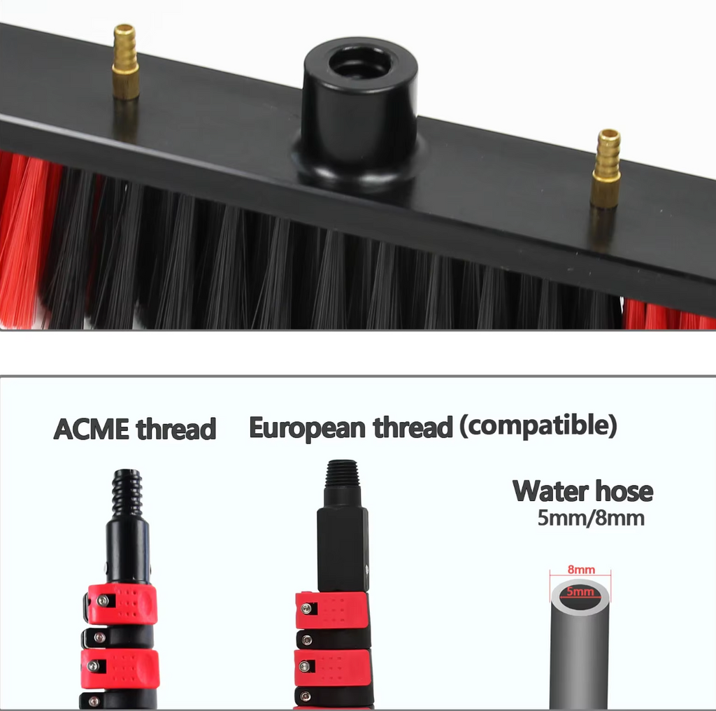 Portable Water Fed Cleaning Brush Head 550mm High Density Bristle Tool for Window and Solar Panel Cleaning