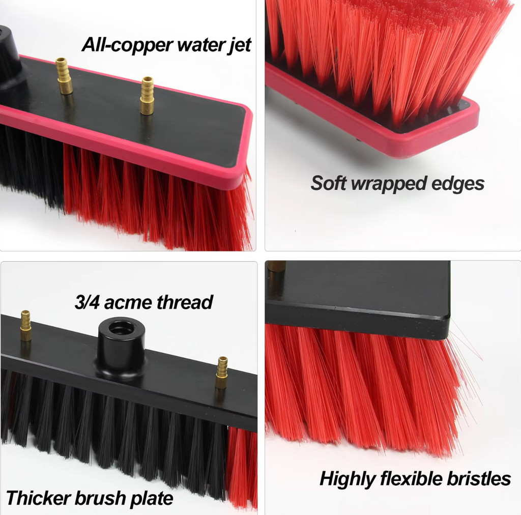 Portable Water Fed Cleaning Brush Head 550mm High Density Bristle Tool for Window and Solar Panel Cleaning
