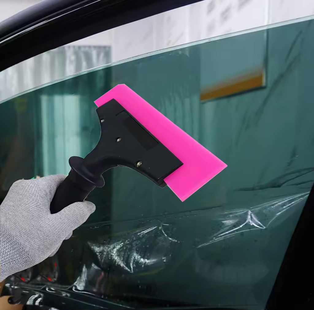 Portable Heavy Duty Window Cleaning Squeegee Nylon Handle 8 Inch Rubber Blade Water Scraper Tool