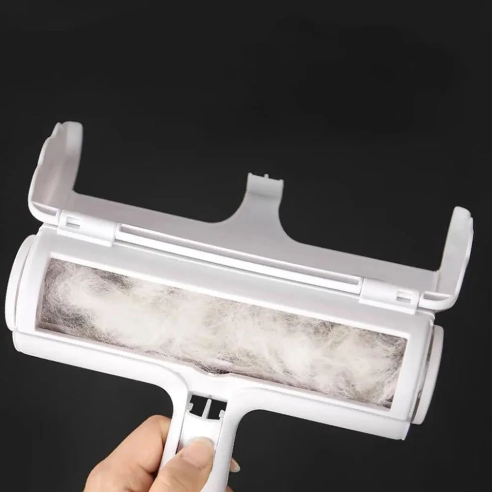 Pet Hair Remover Roller Self Cleaning 2 Way Lint Brush Manual Furniture Fabric Cleaner - Orange
