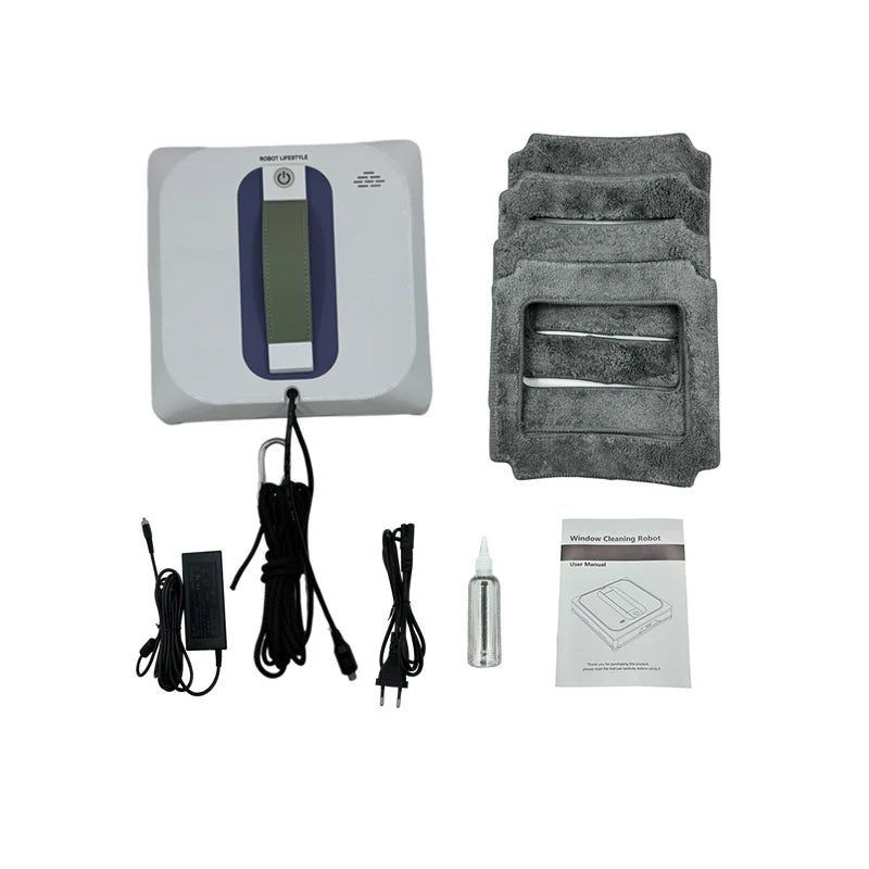 Window Cleaning Robot Dual Water Spray Smart Glass Cleaner with APP and Remote Control – White
