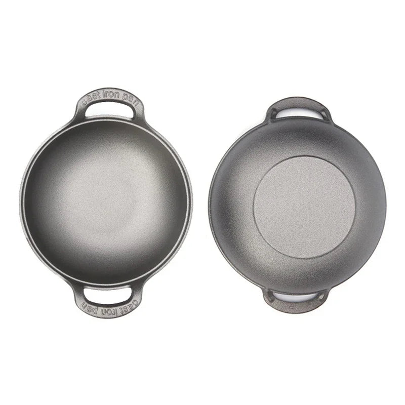 Chef Pan 32cm Cast Iron Flat Bottom Deep Frying Cookware