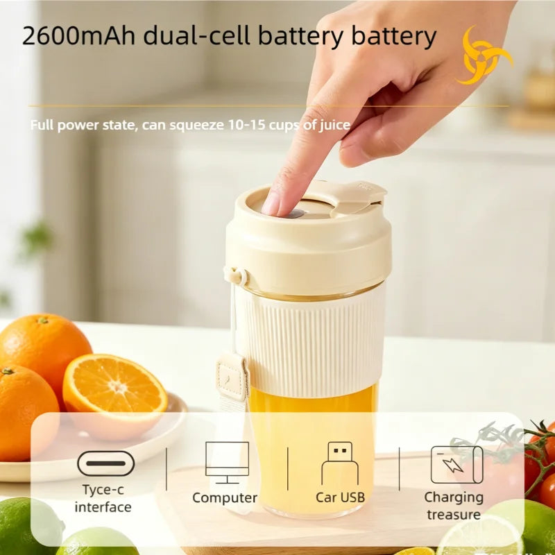Portable Blender Cup 350 mL 80W USB Rechargeable Mini Smoothie Maker - Green