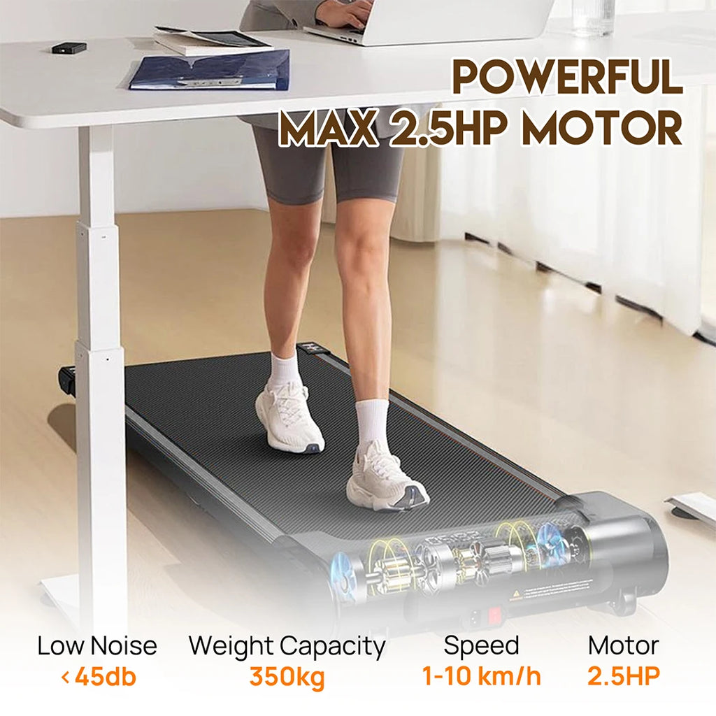 Treadmill 120kg Capacity Foldable Walking Pad with Bluetooth Speakers and Remote – Black