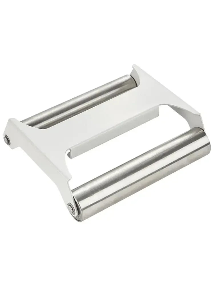 Stainless Steel Dough Roller Pizza and Pastry Rolling Pin Double Roller Baking Tool – White
