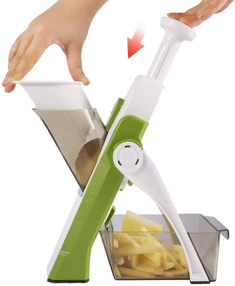 Vegetable Cutter Mandoline Slicer Food Chopper Dicer Kitchen Tool - Green