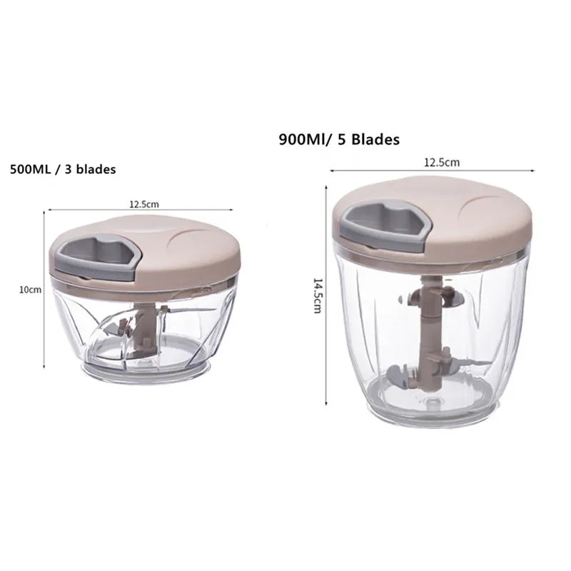 Manual Meat Mincer 900mL Hand Pull Food Chopper Garlic Vegetable Onion Grinder – Green