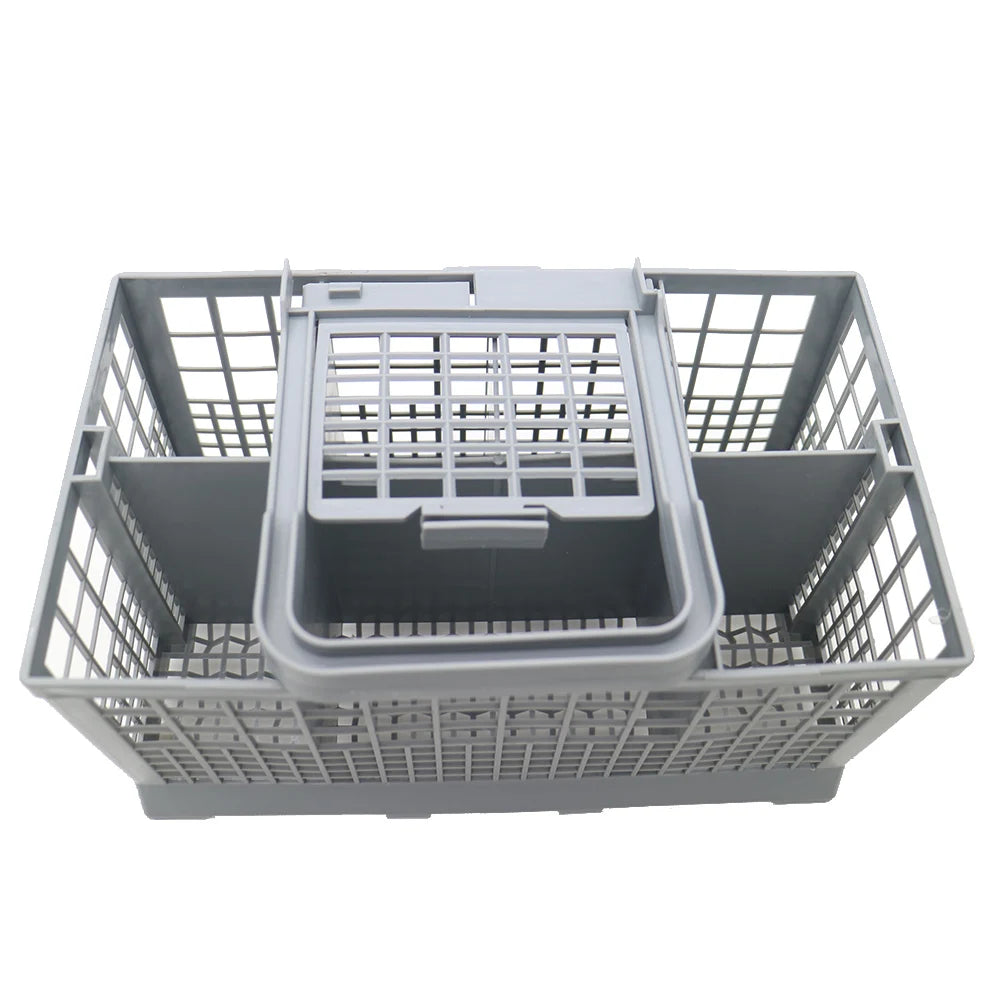 Universal Dishwasher Cutlery Basket Replacement Utensil Holder with Removable Handle – Grey